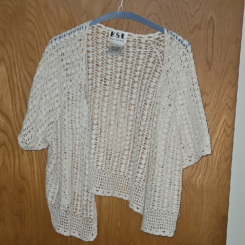 Women's Cream Open Knit Sweater